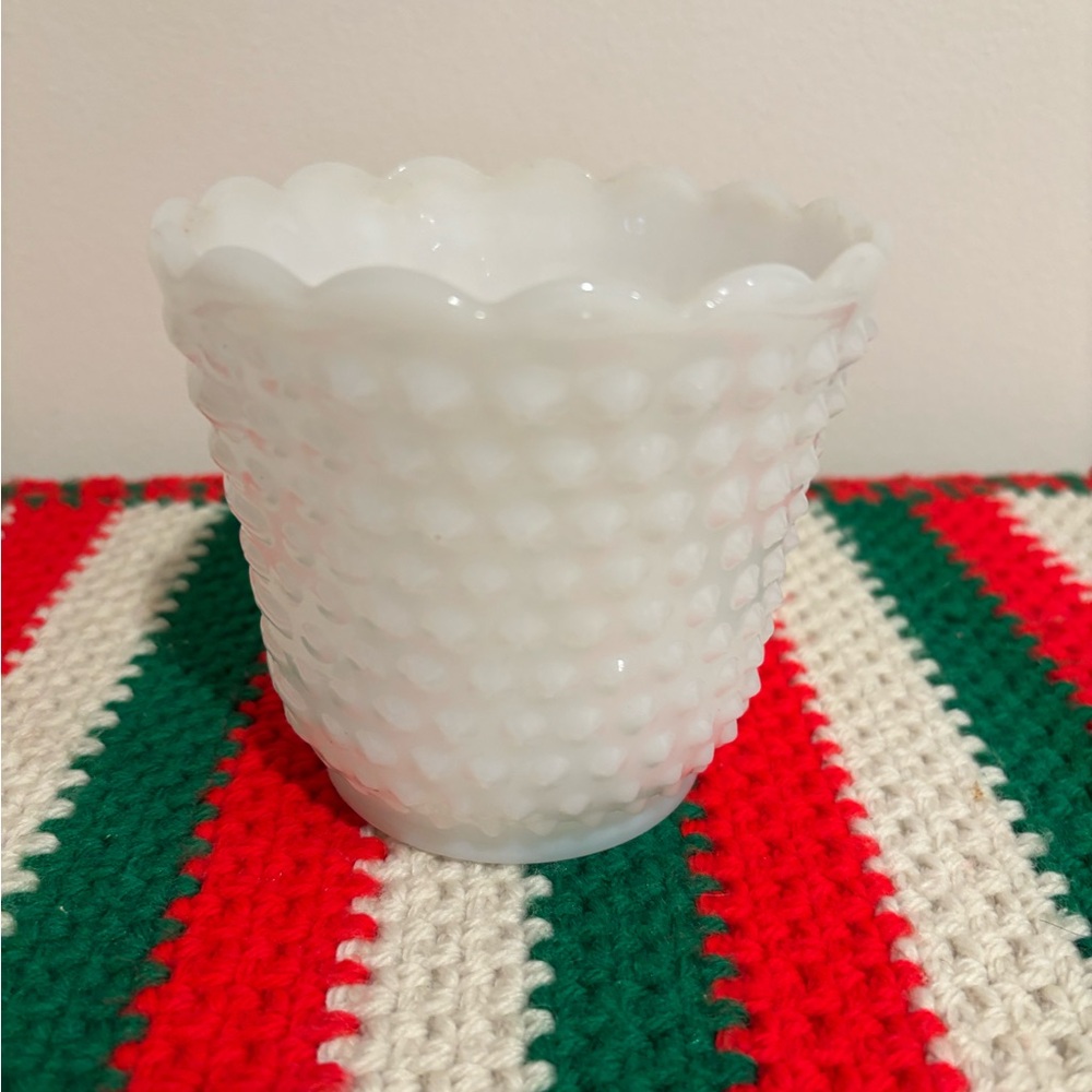 White Milk Glass vase Vintage